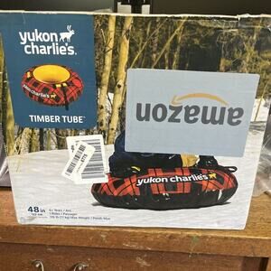 Yukon Charlie's Timber Tube Snow‎ Sled with Durable Fabric Shell Red Plaid